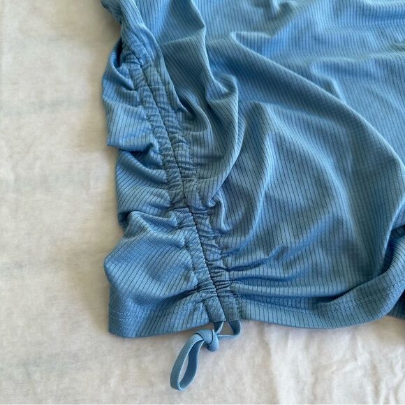 FABLETICS Blue Ribbed Gathered Side Racerback Tank - Picture 4 of 7